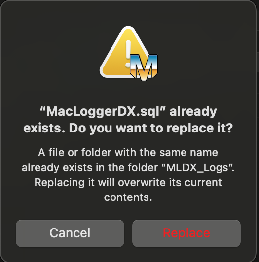 new log file
        alert