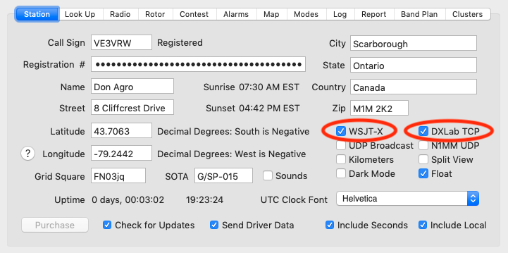 MacLoggerDX settings